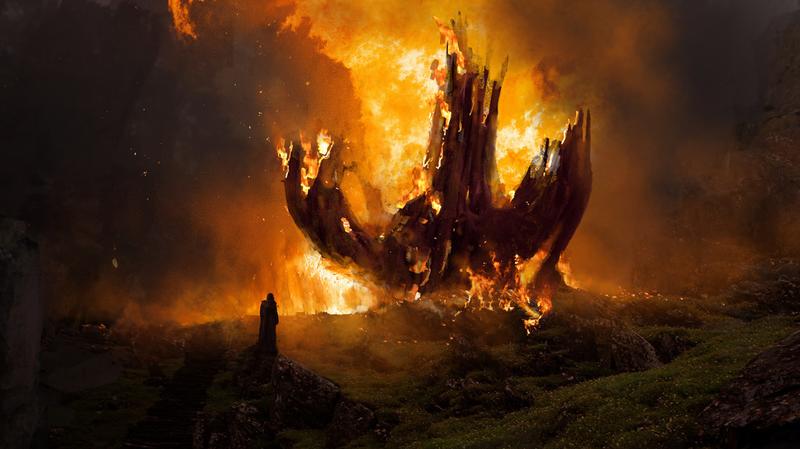 The Last Jedi Tree Burning Down