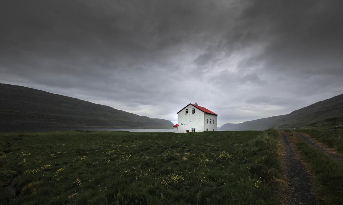 iceland isolated house, outdoors