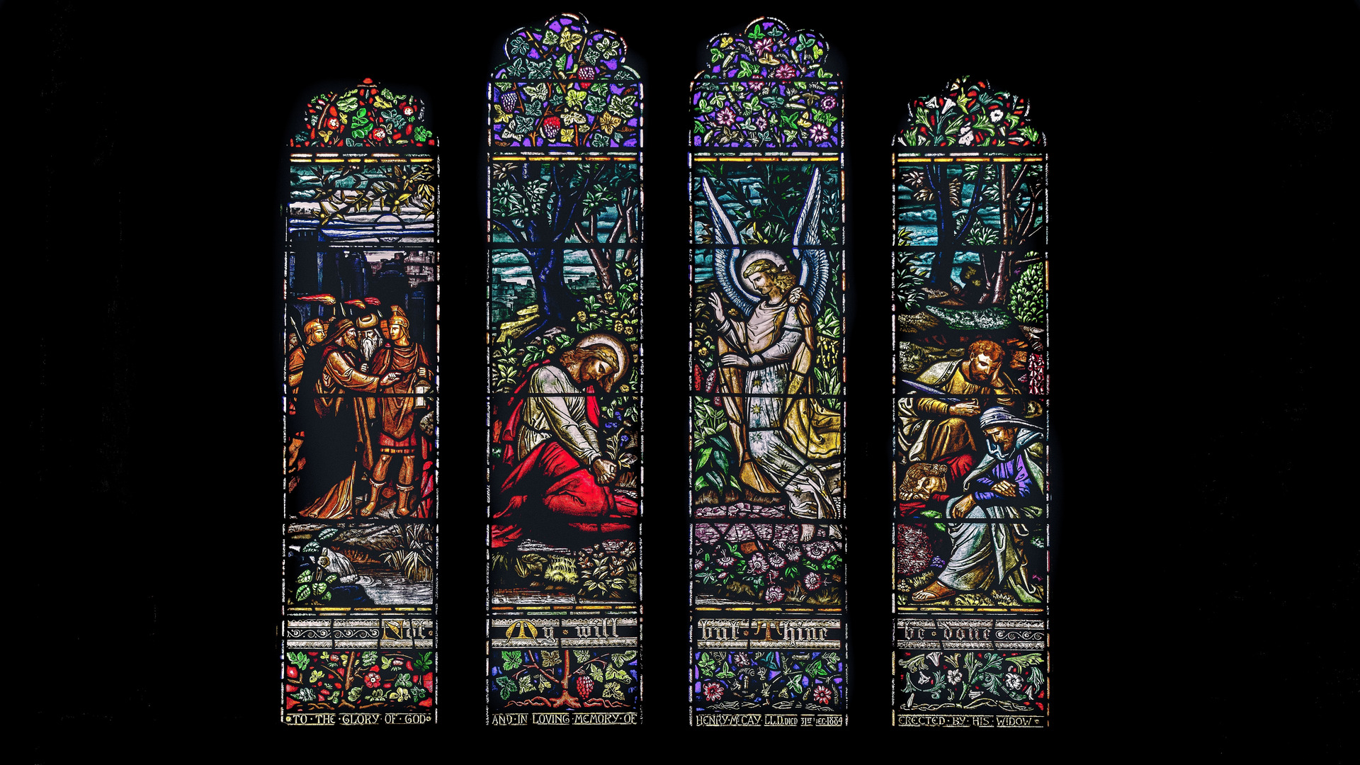 garden of gethsemane stain glass church window