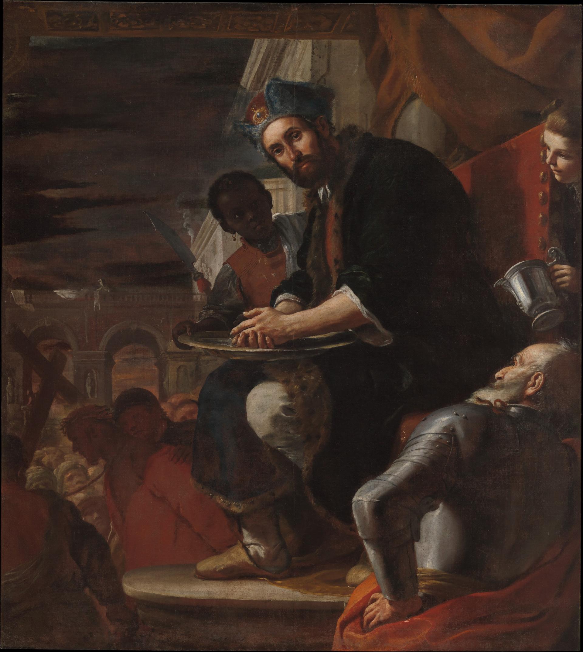 pilate washing hands, painting