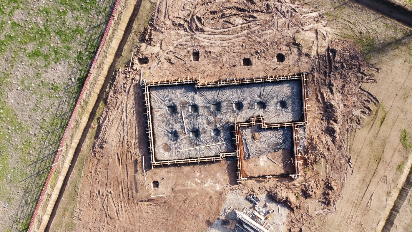 building foundation, in progress