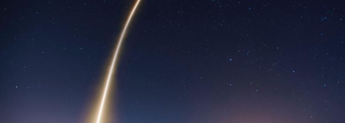rocket launching into space