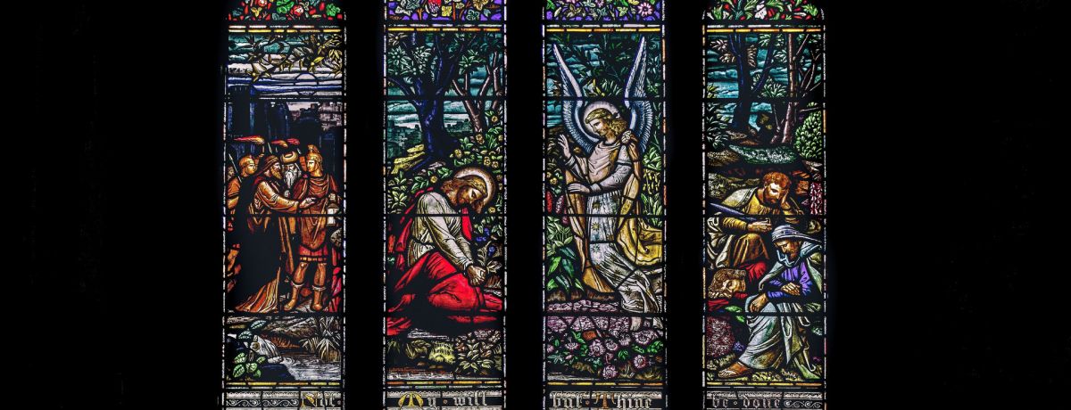 garden of gethsemane stain glass church window