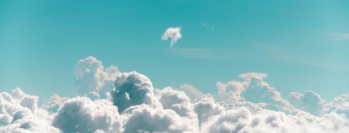 in the clouds sky blue