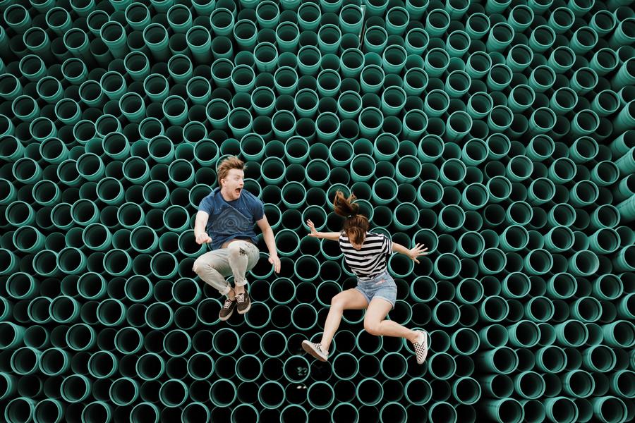 Having Fun Together Jumping