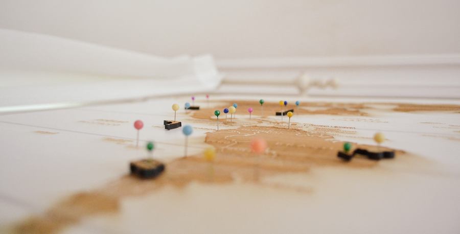 Business Map - South America With Pins