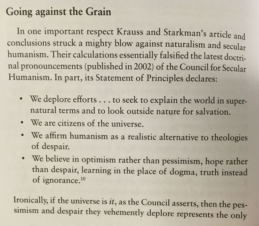 Secular Humanism seeks to live from a philosophy contrary to the evidence.