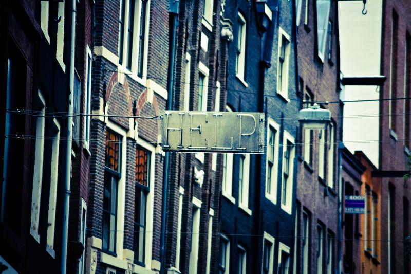 help street sign buildings