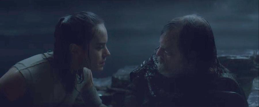 rey confronts luke skywalker