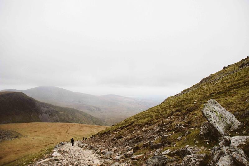 hiking on a trail up a mountain