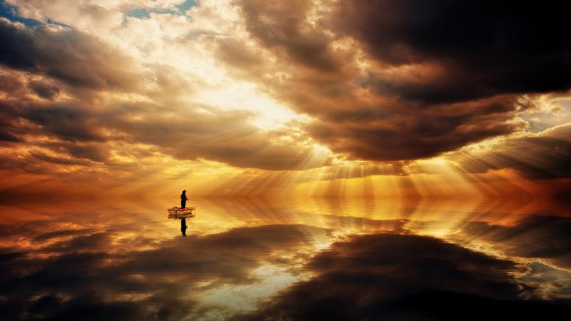 man fishing in an amazing setting