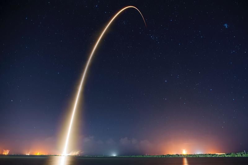 rocket launching into space