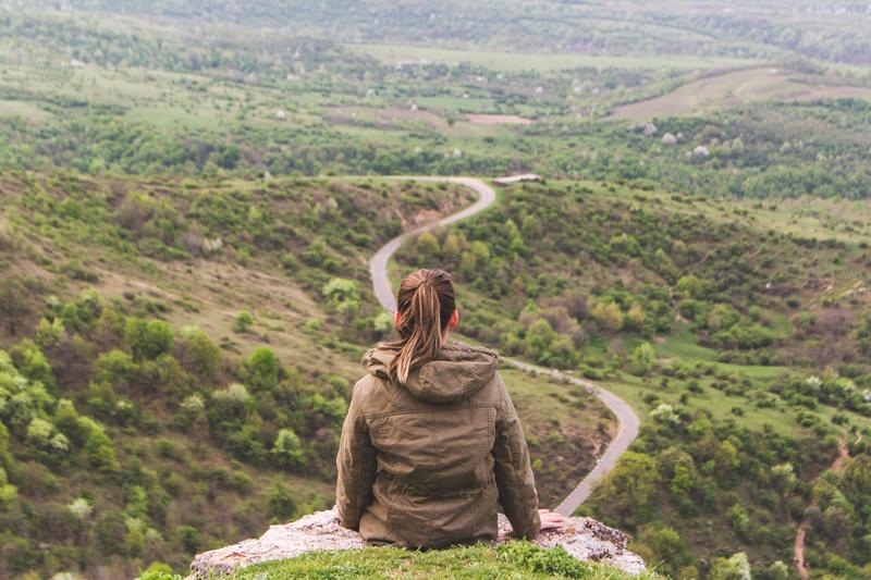 girl looking at her journey and path ahead