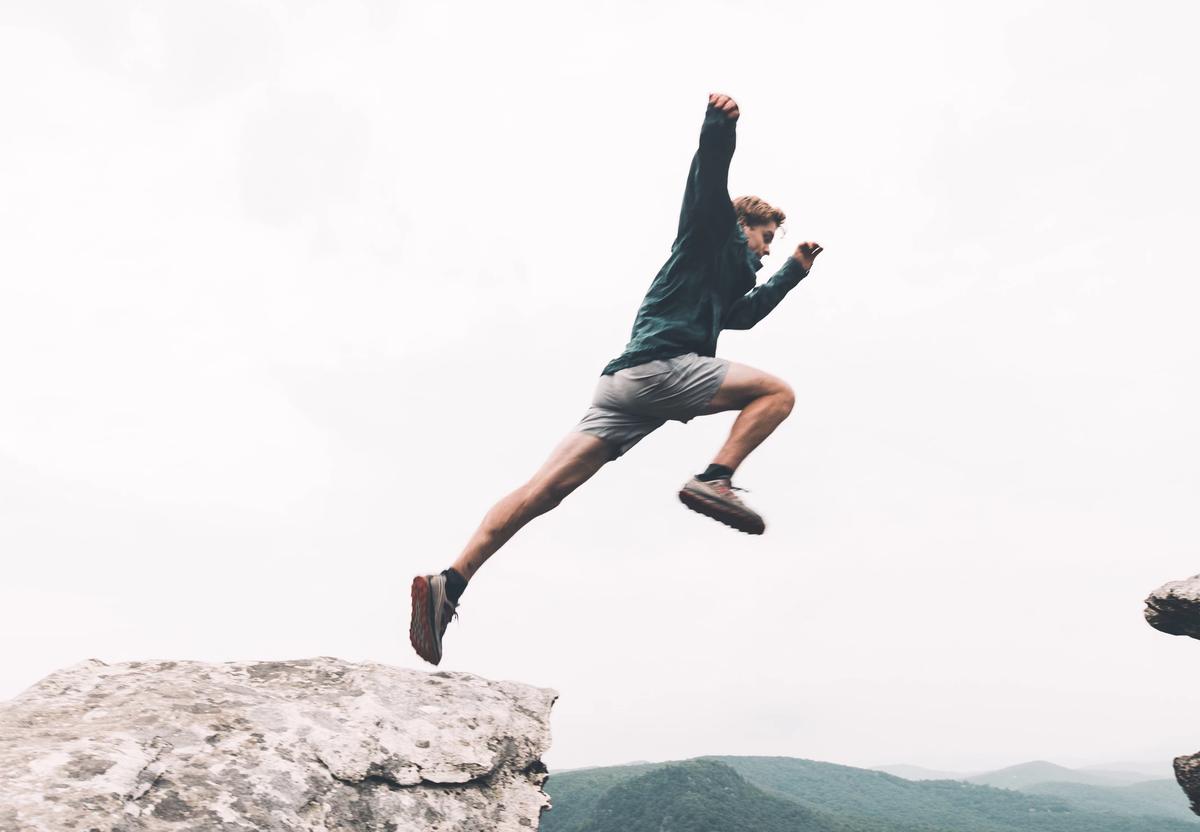 jumping across chasm