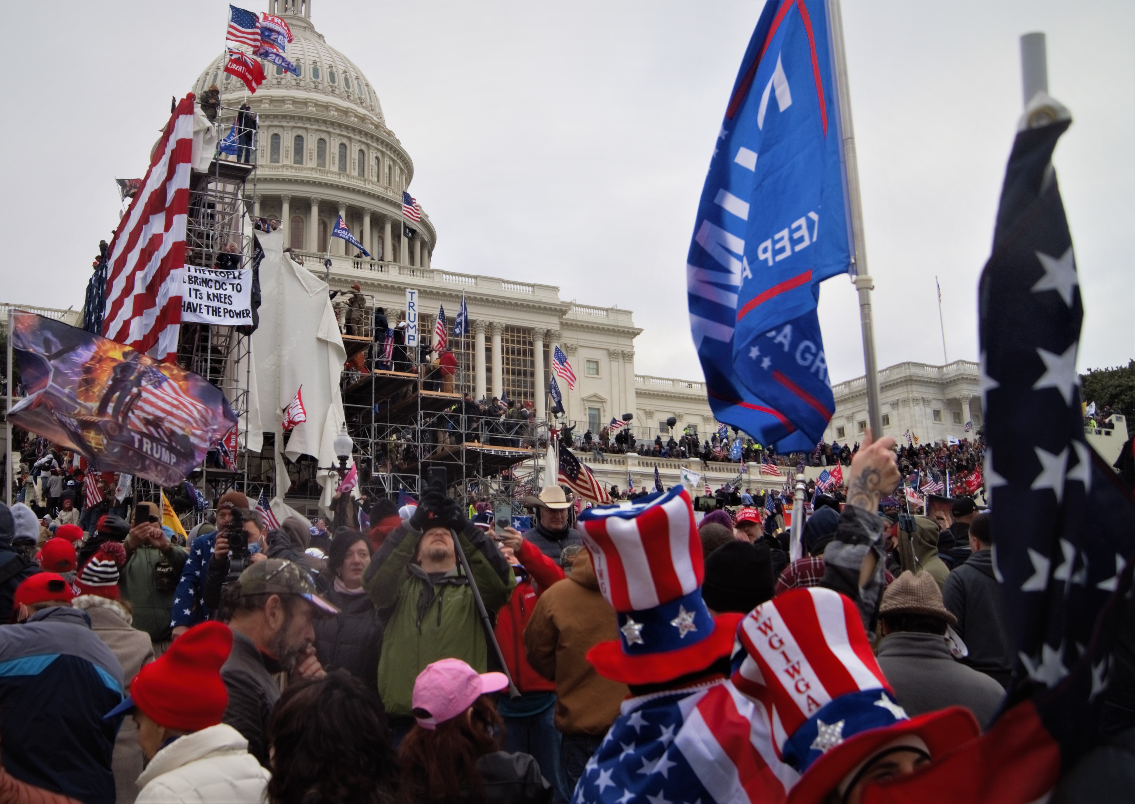 Outside during the US Capitol during the January 6, 2021 attack on the building