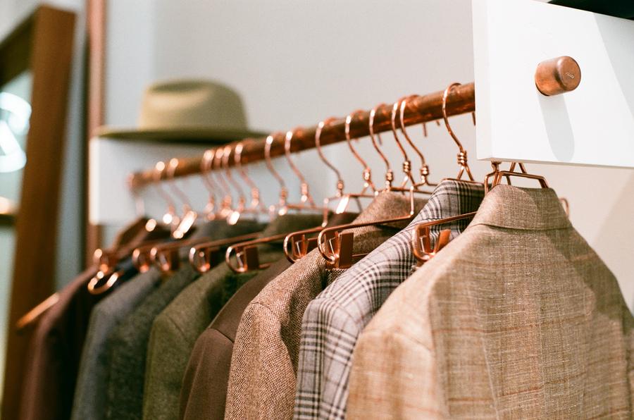 suits on a rack