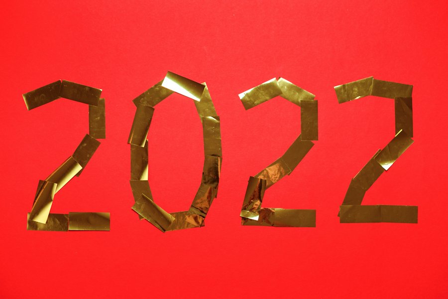 2022 number over red background