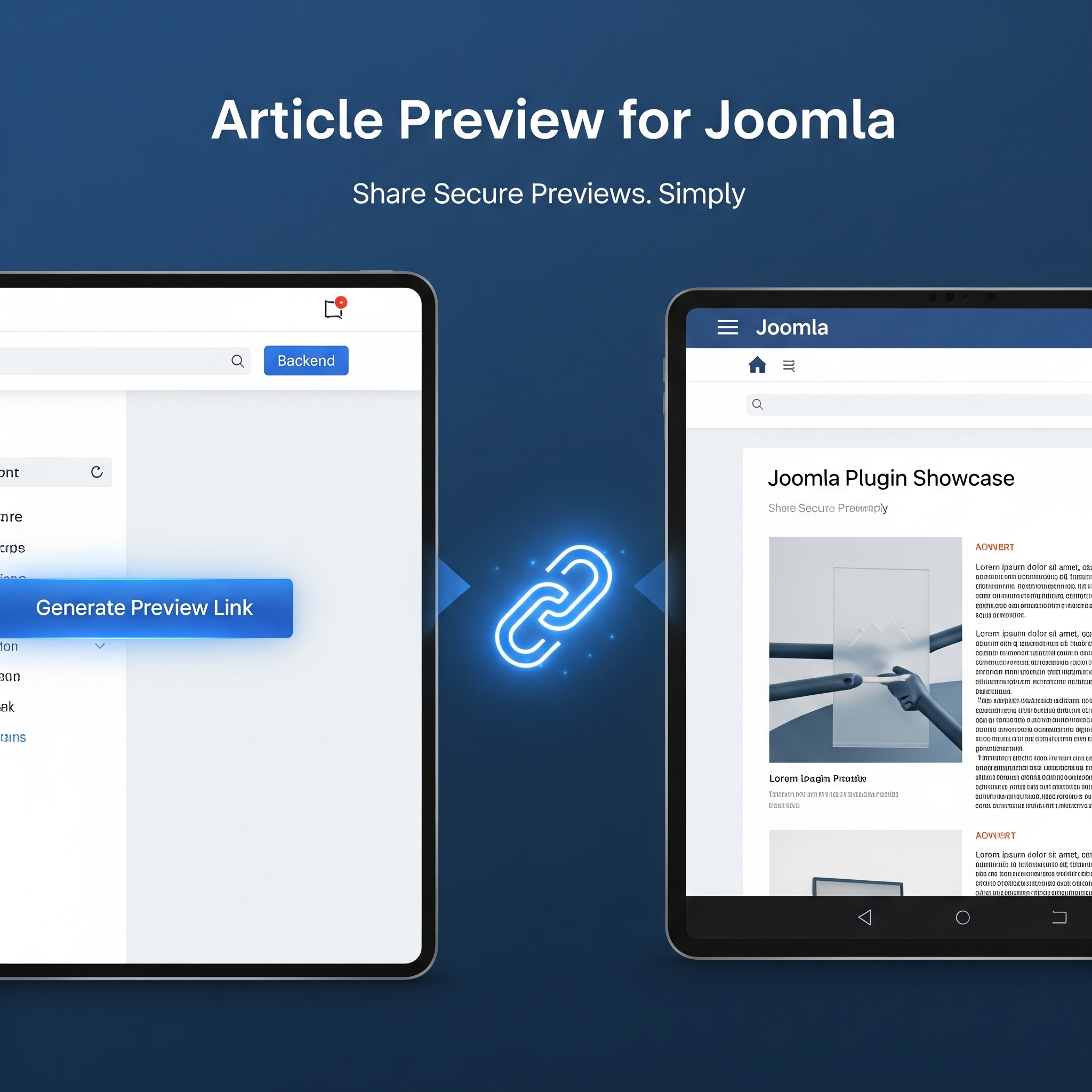 joomla page preview by url without login