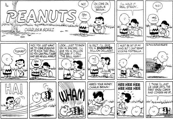 lucy, charlie brown, football
