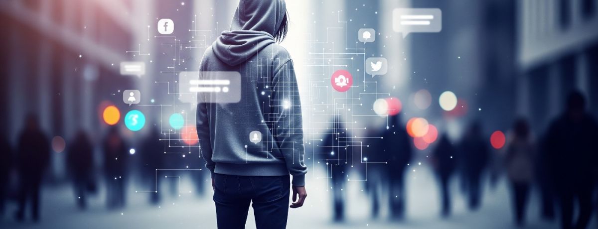 man, lonely on the street, social media apps