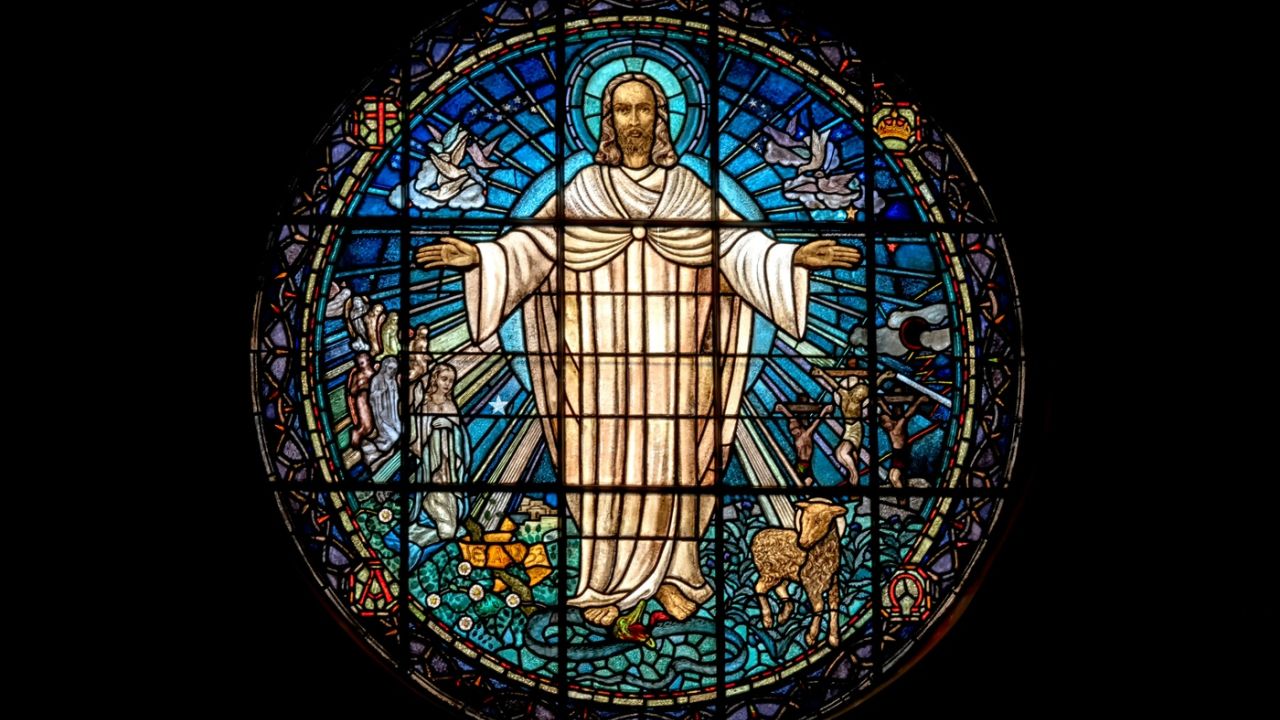 jesus stained glass window, Kruiskerk, Dordrecht, The Netherlands