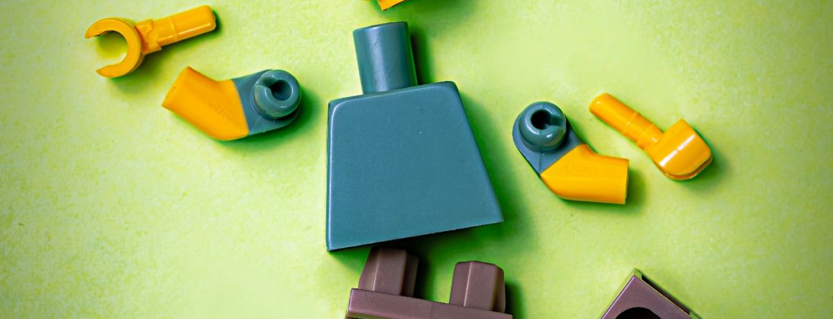 fragmented lego person