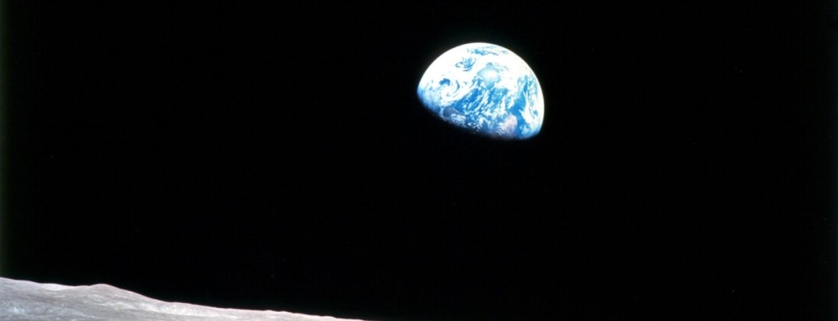 photo of earth, on moon, via nasa