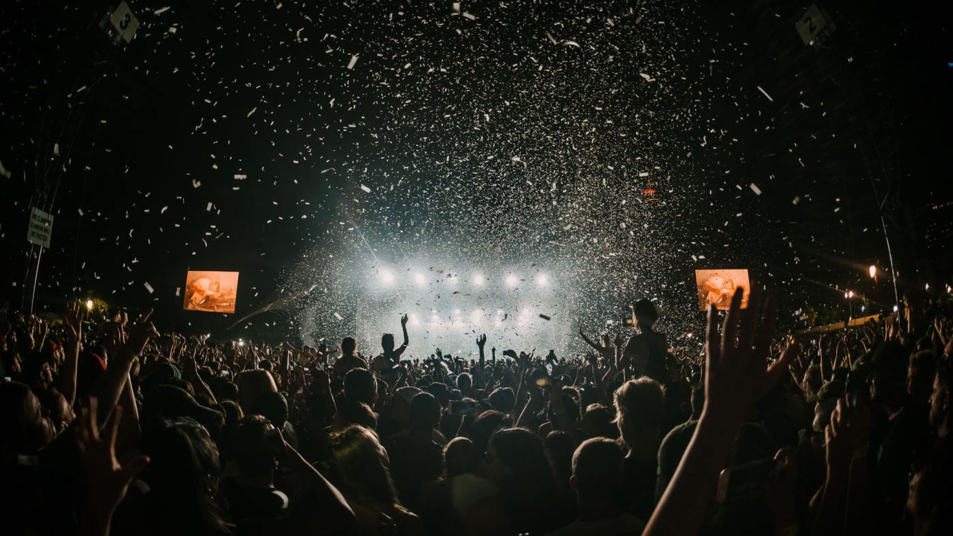 Concert crowd, indoors