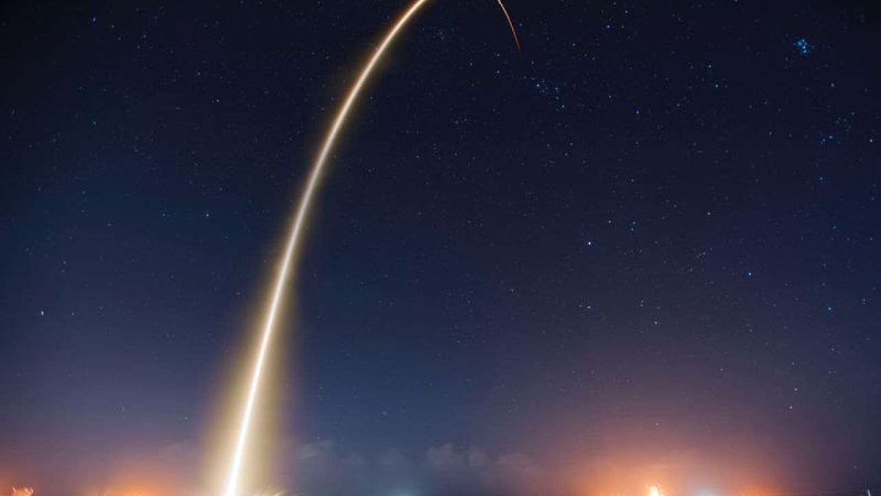 rocket launching into space