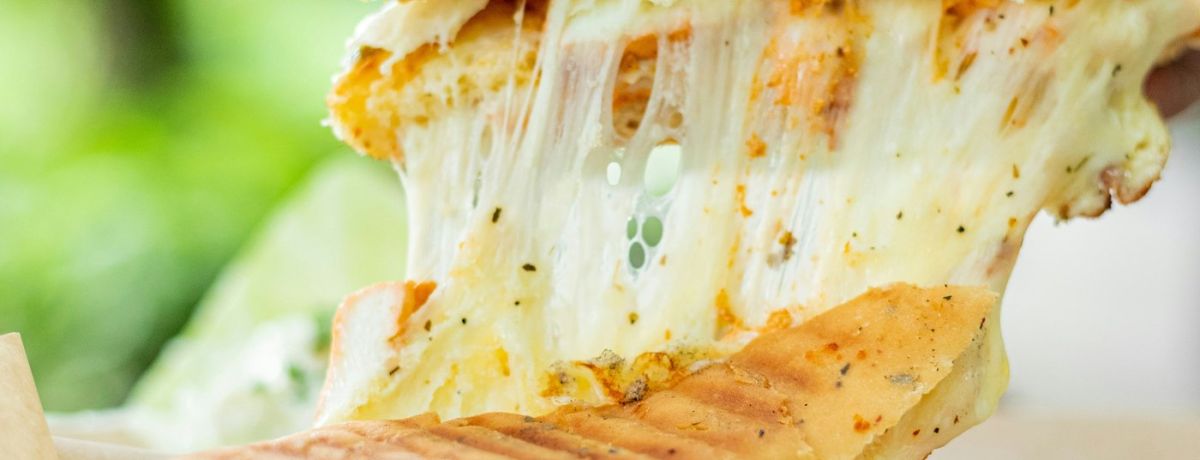 cheesy sandwich stretched