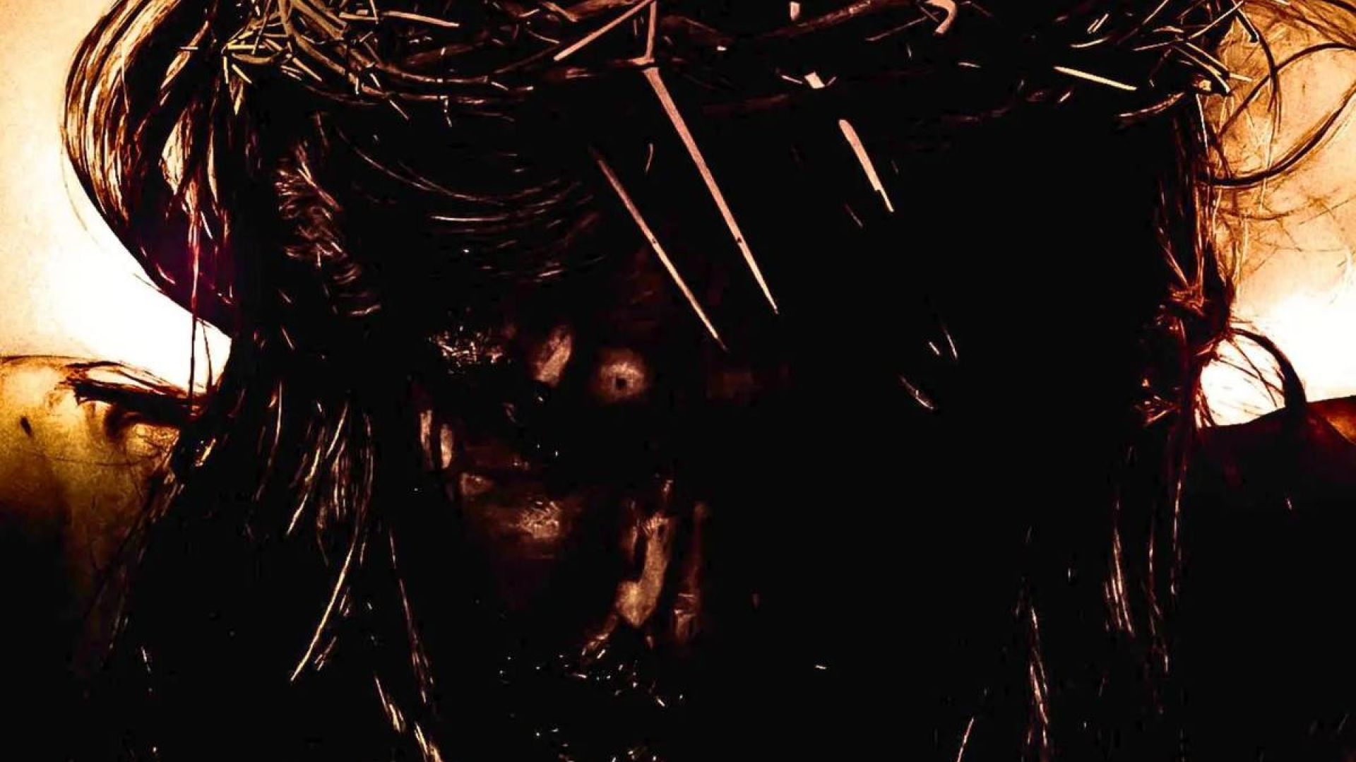 Jesus on the cross, closeup, illustration