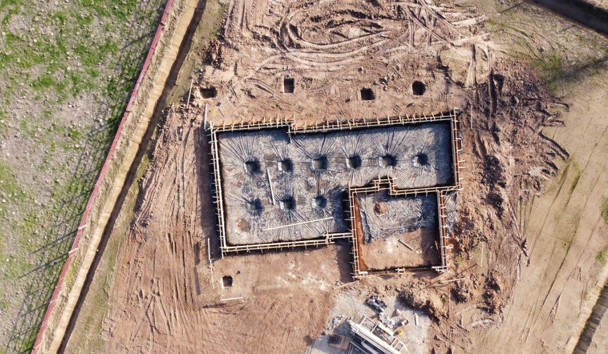 building foundation, in progress