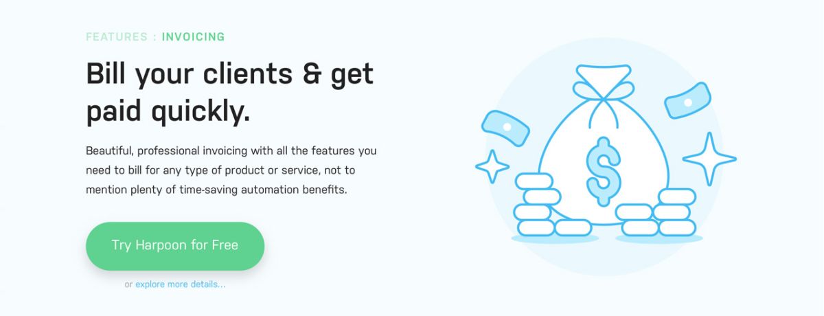 harpoon accounting app for freelancers, dashboard screenshot