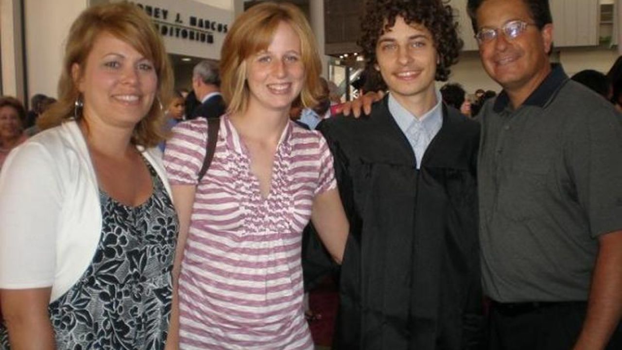 Montoya family celebrating Jason's college graduation