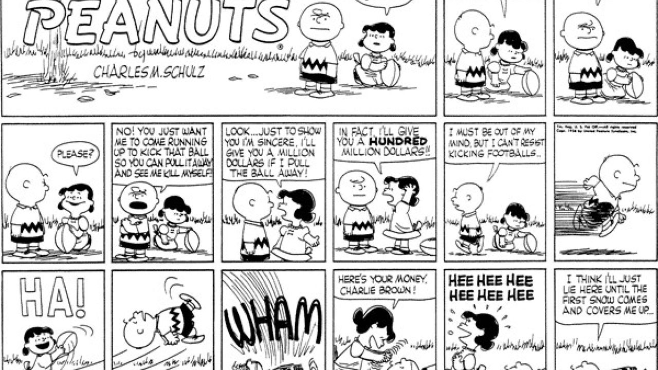 charlie brown, lucy, football