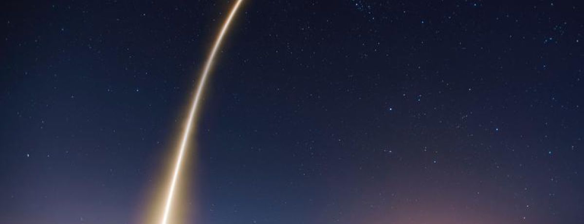 rocket launching into space