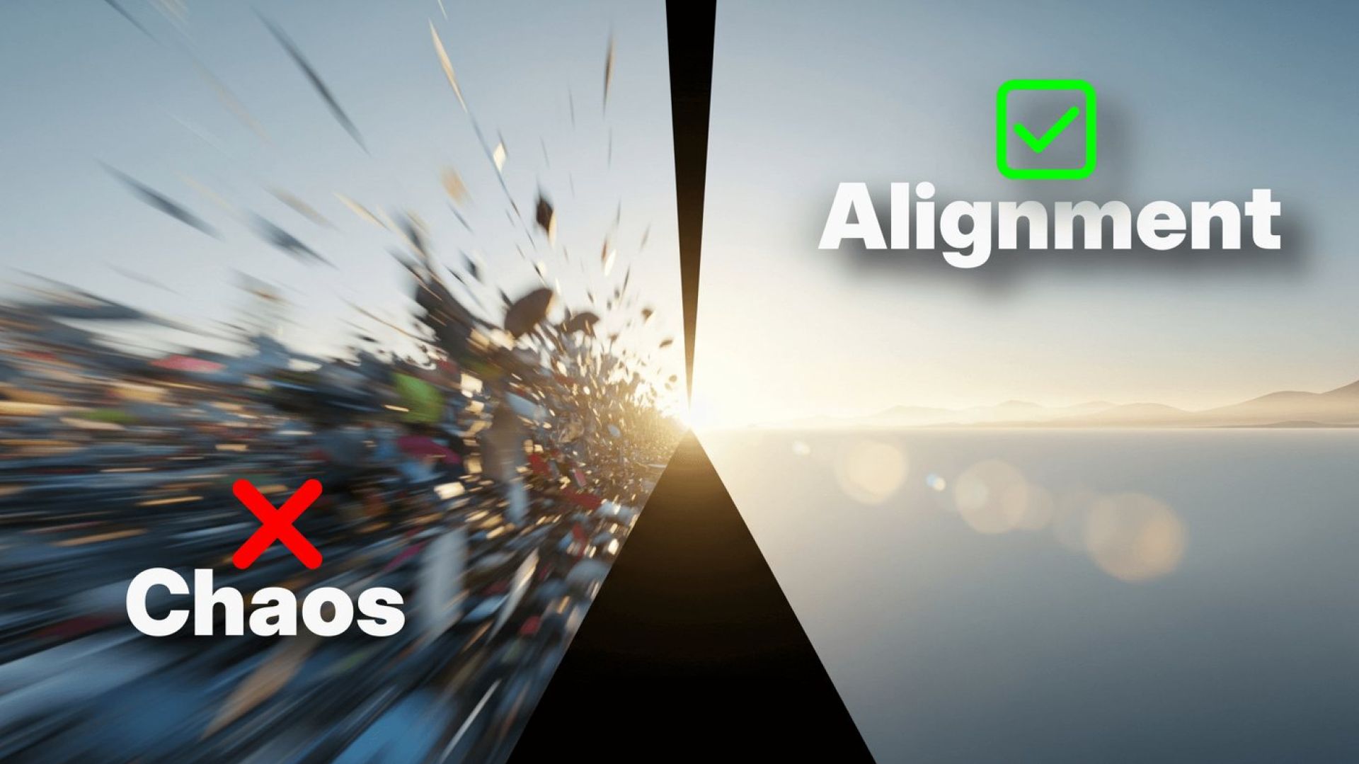 chaos, alignment, contrast promo graphic for workshop