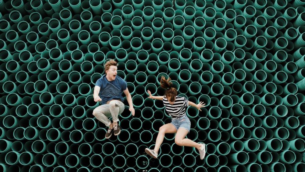 Having Fun Together Jumping