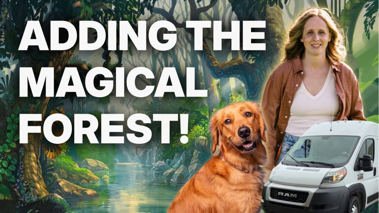 adding magical forest wallpaper to cargo van