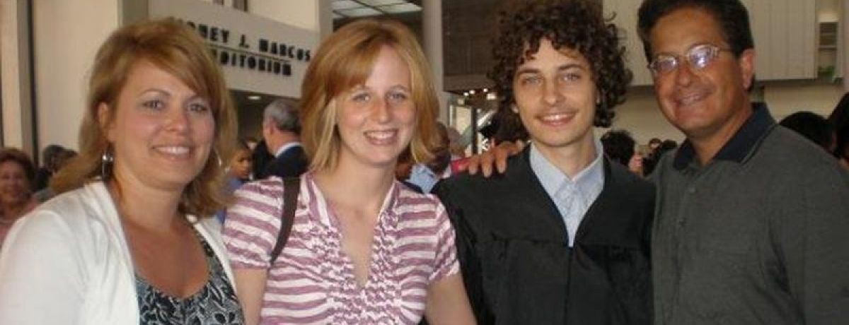 Montoya family celebrating Jason's college graduation