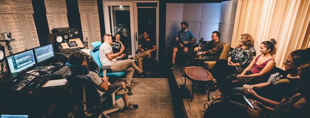 Nathan Dohse, inside music studio