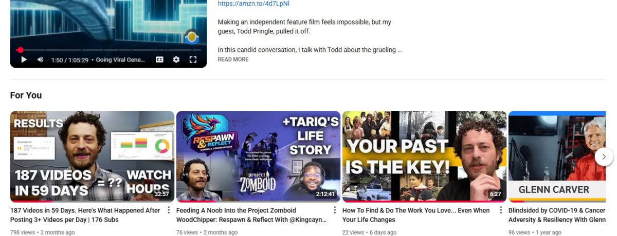 youtube channel snapshot