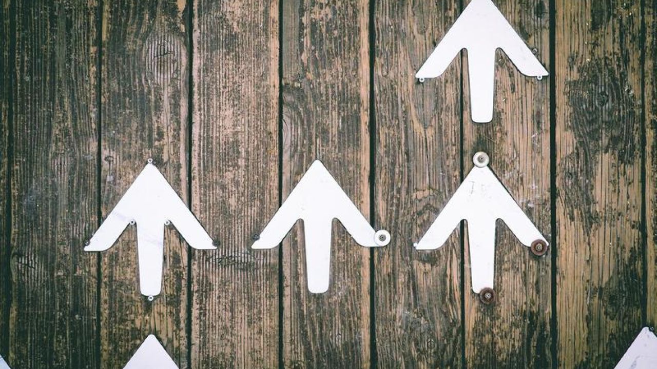 Wood Wall with upward arrows