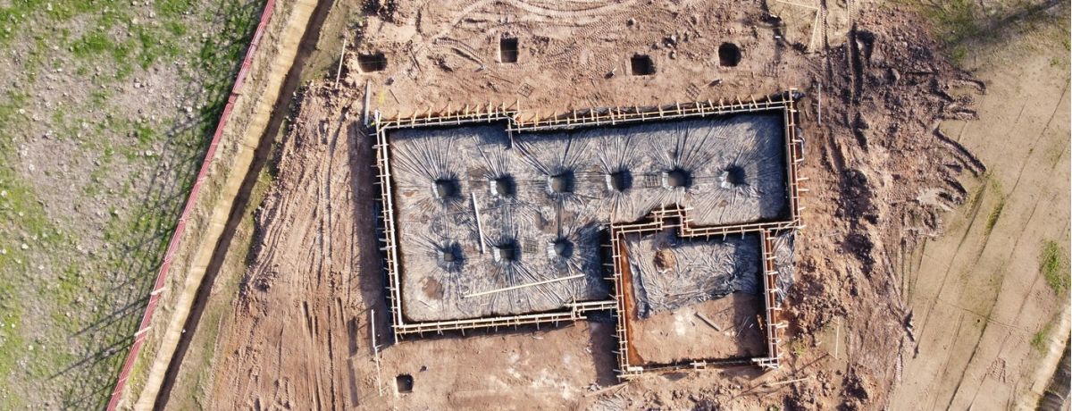 building foundation, in progress