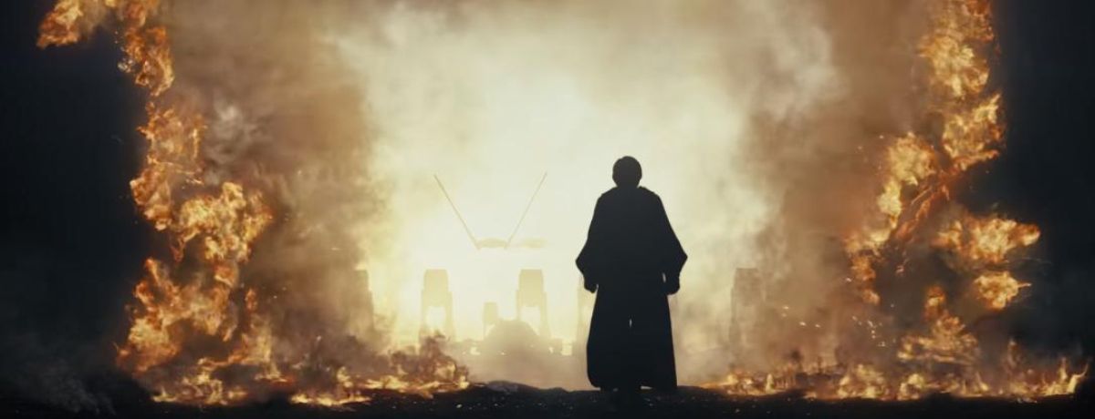 Luke Skywalker Confronting The First Order at the end of The Last Jedi