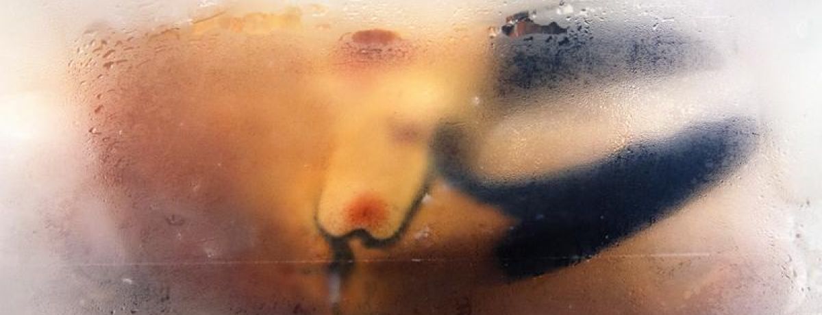 Crab behind glass wall