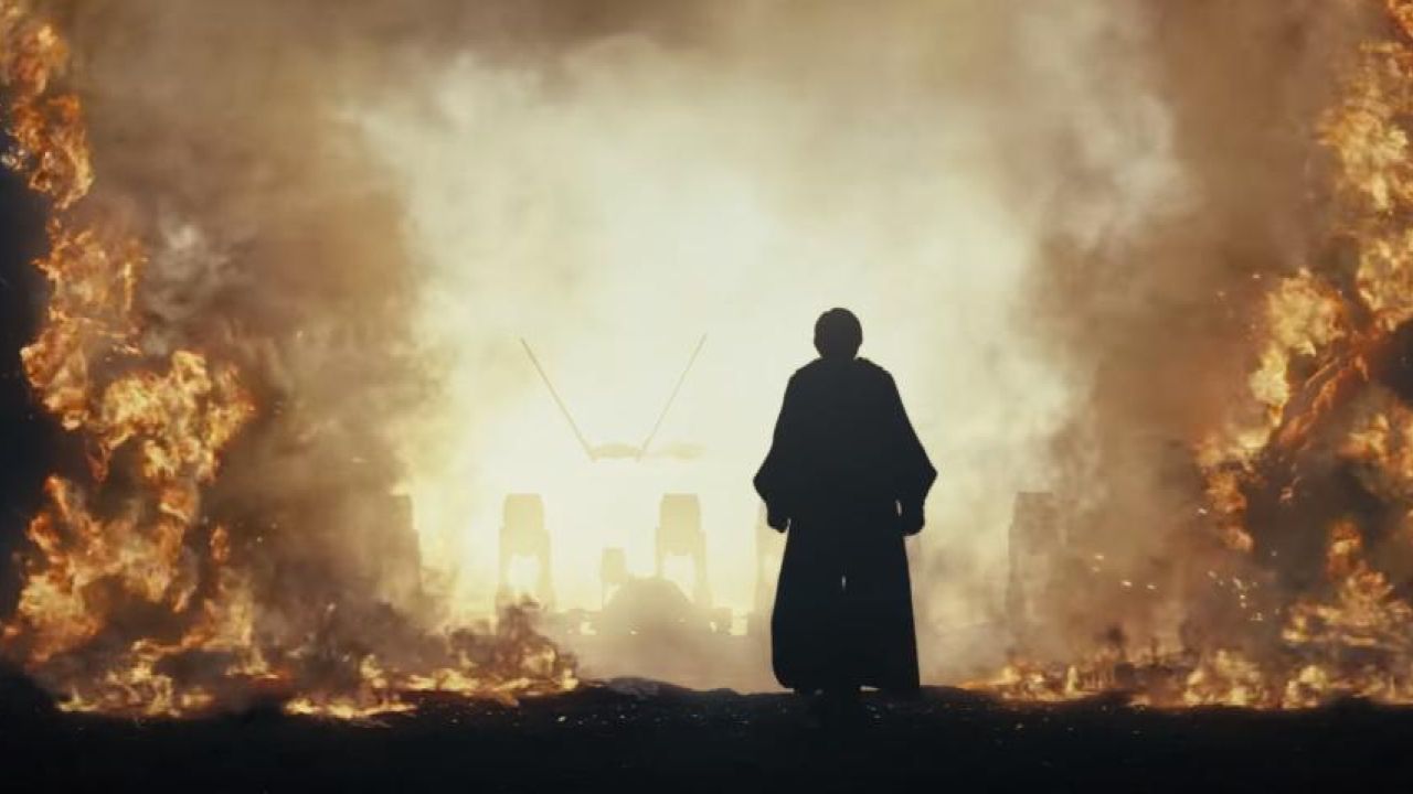 Luke Skywalker Confronting The First Order at the end of The Last Jedi