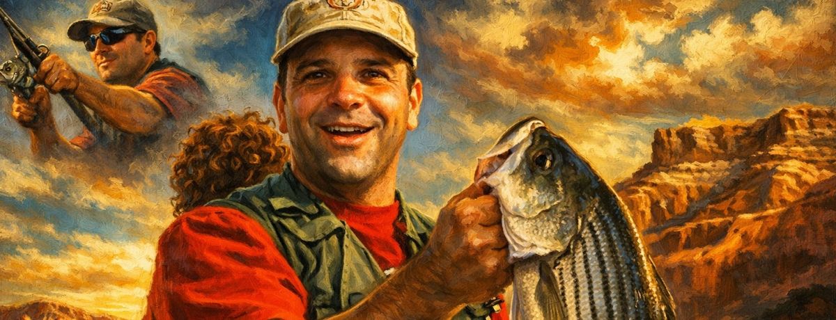 lake powell striper boil, oil painting style thumbnail