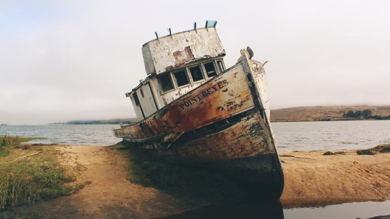 Beached Boat | Sandbar near water