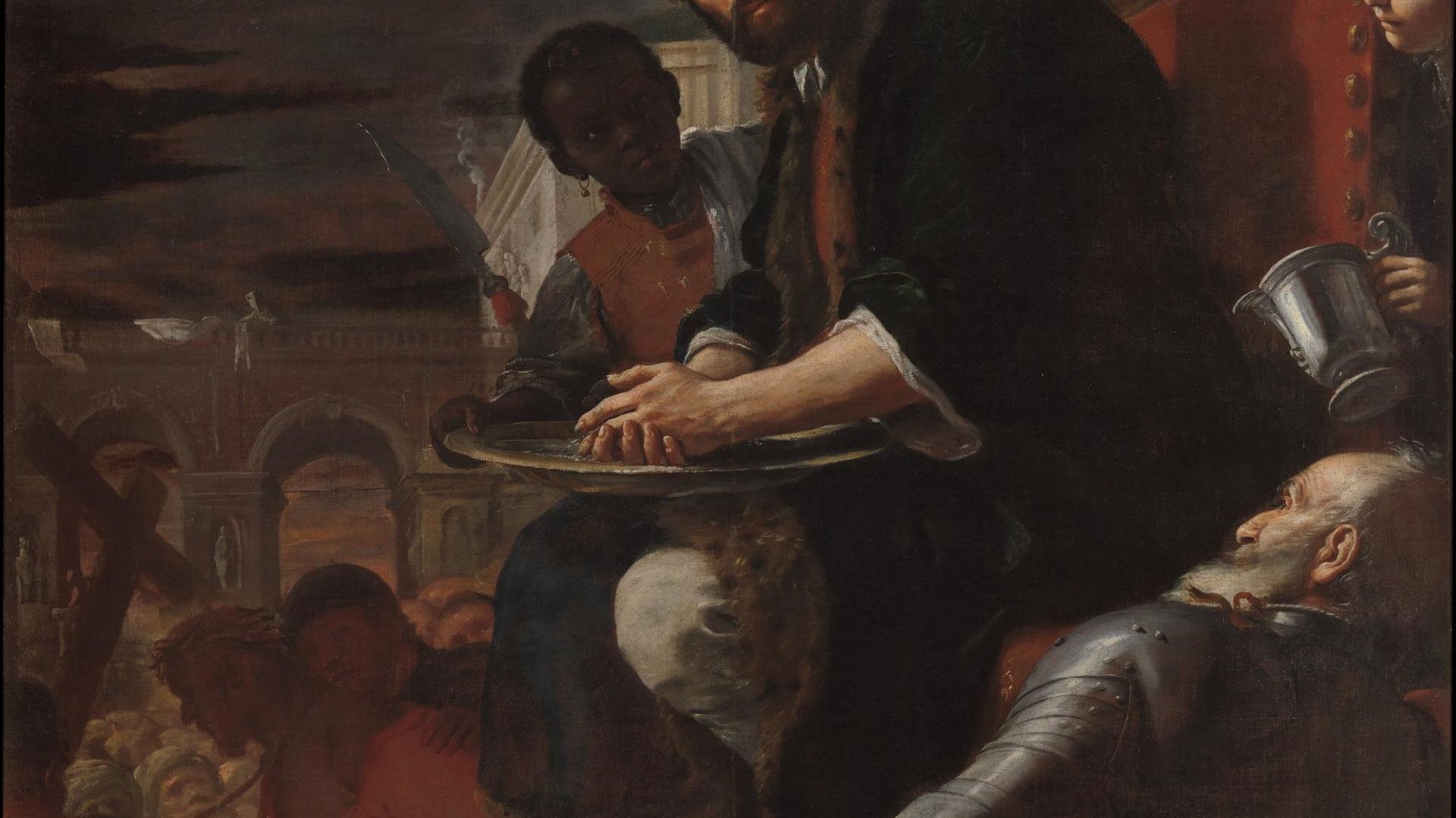 pilate washing hands, painting